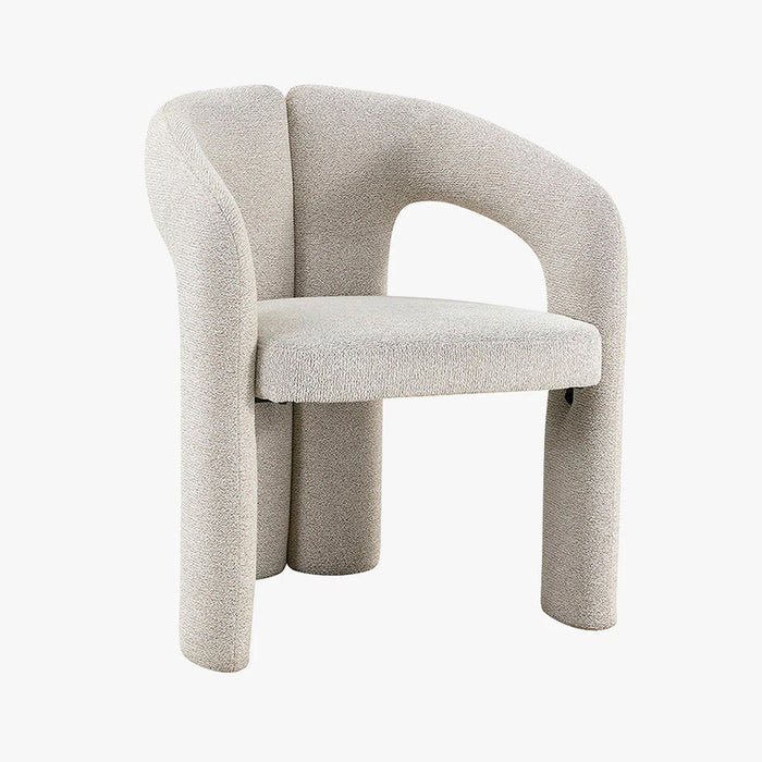 BEJA Fauteuil en tissu bouclette écru