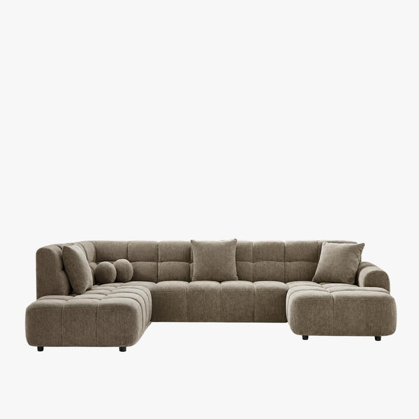 BELIZ XL Canapé panoramique tissu taupe - Angle droit