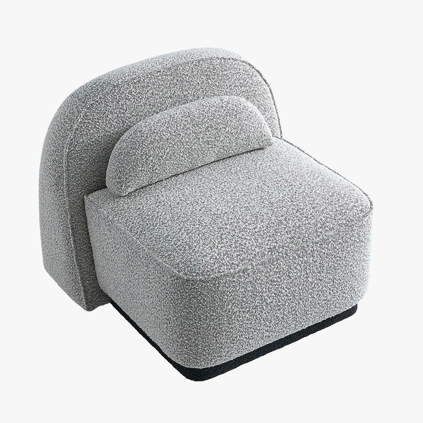 BERY Fauteuil pivotant en tissu bouclette gris