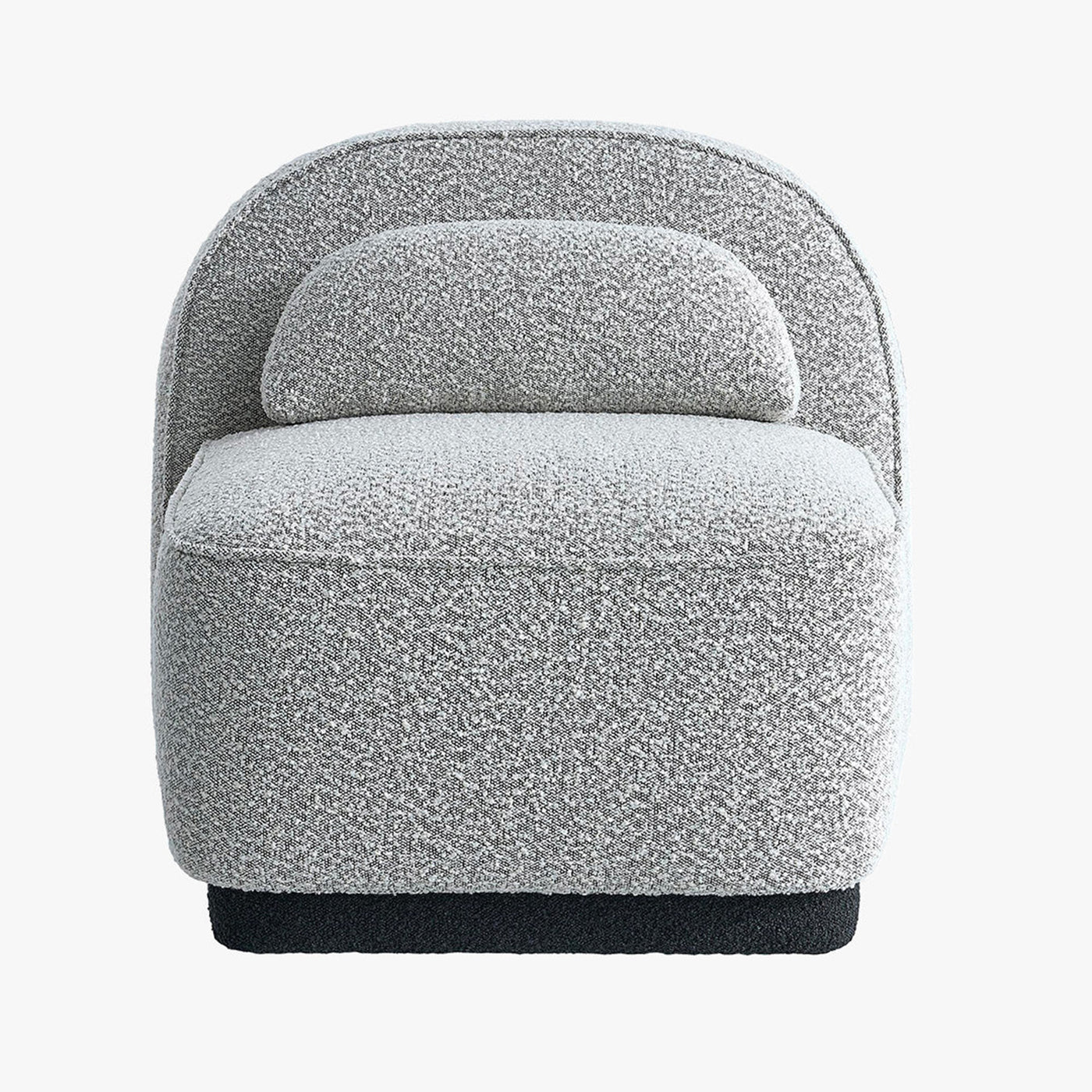 BERY Fauteuil pivotant en tissu bouclette gris