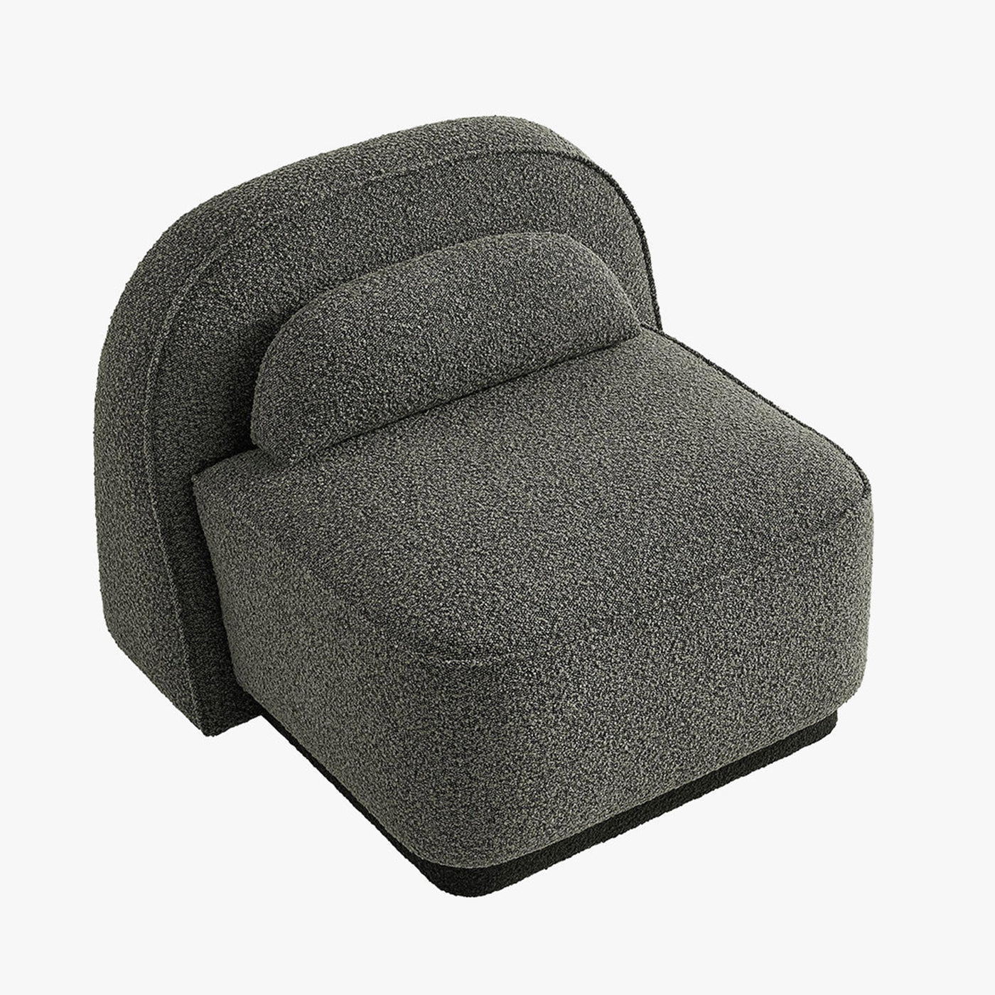 BERY Fauteuil pivotant en tissu bouclette vert