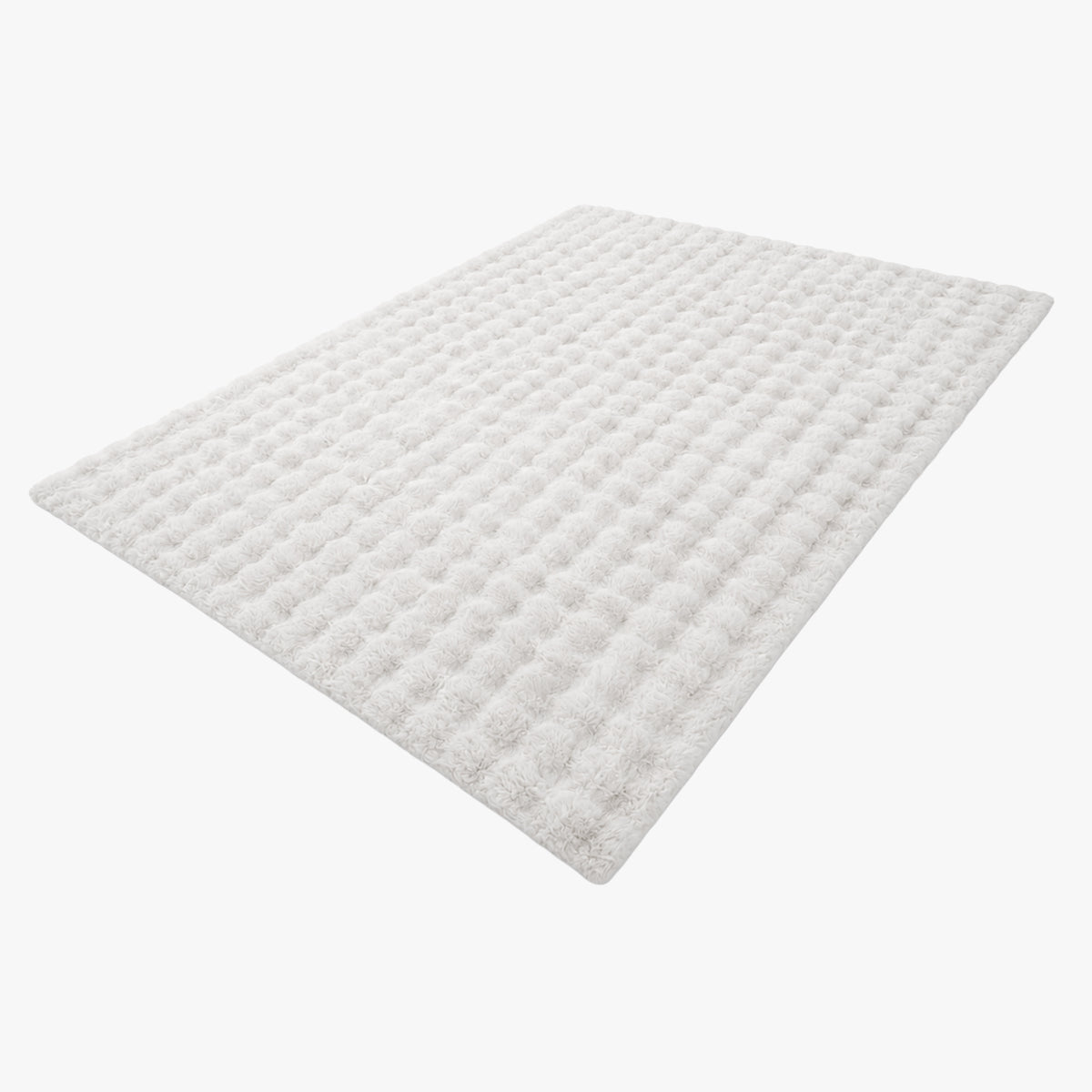 BUBBLE Tapis tissu doux à relief blanc - 160x230 cm