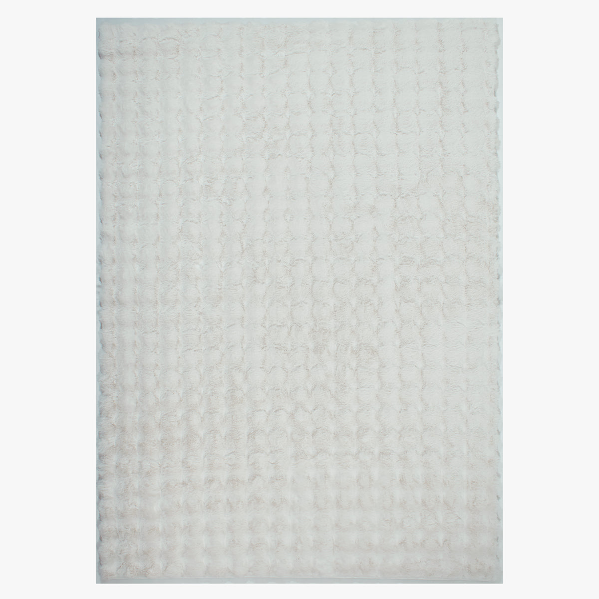 BUBBLE Tapis tissu doux à relief blanc - 160x230 cm