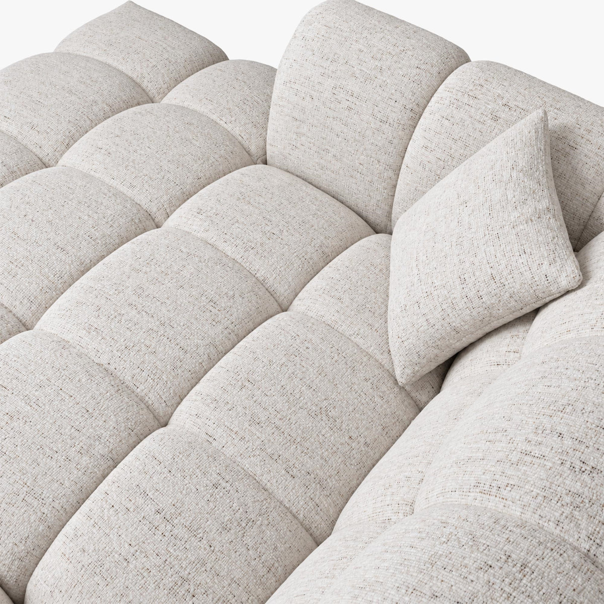 RUBY Canapé d'angle en tissu beige - Angle gauche