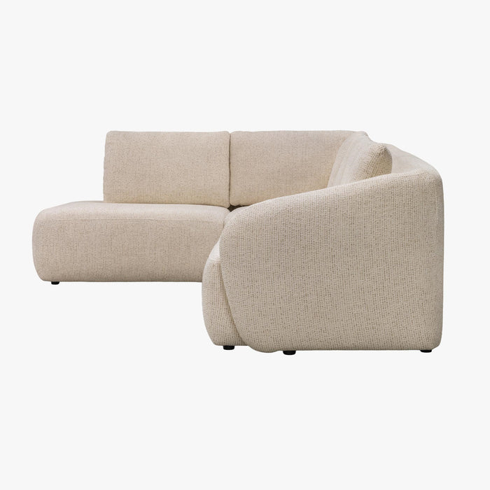 LINDA Canapé d'angle en tissu beige - Angle gauche