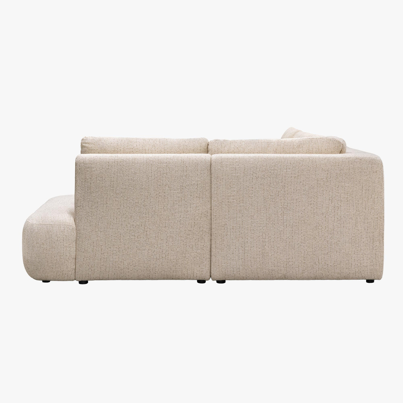 LINDA Canapé d'angle en tissu beige - Angle droit
