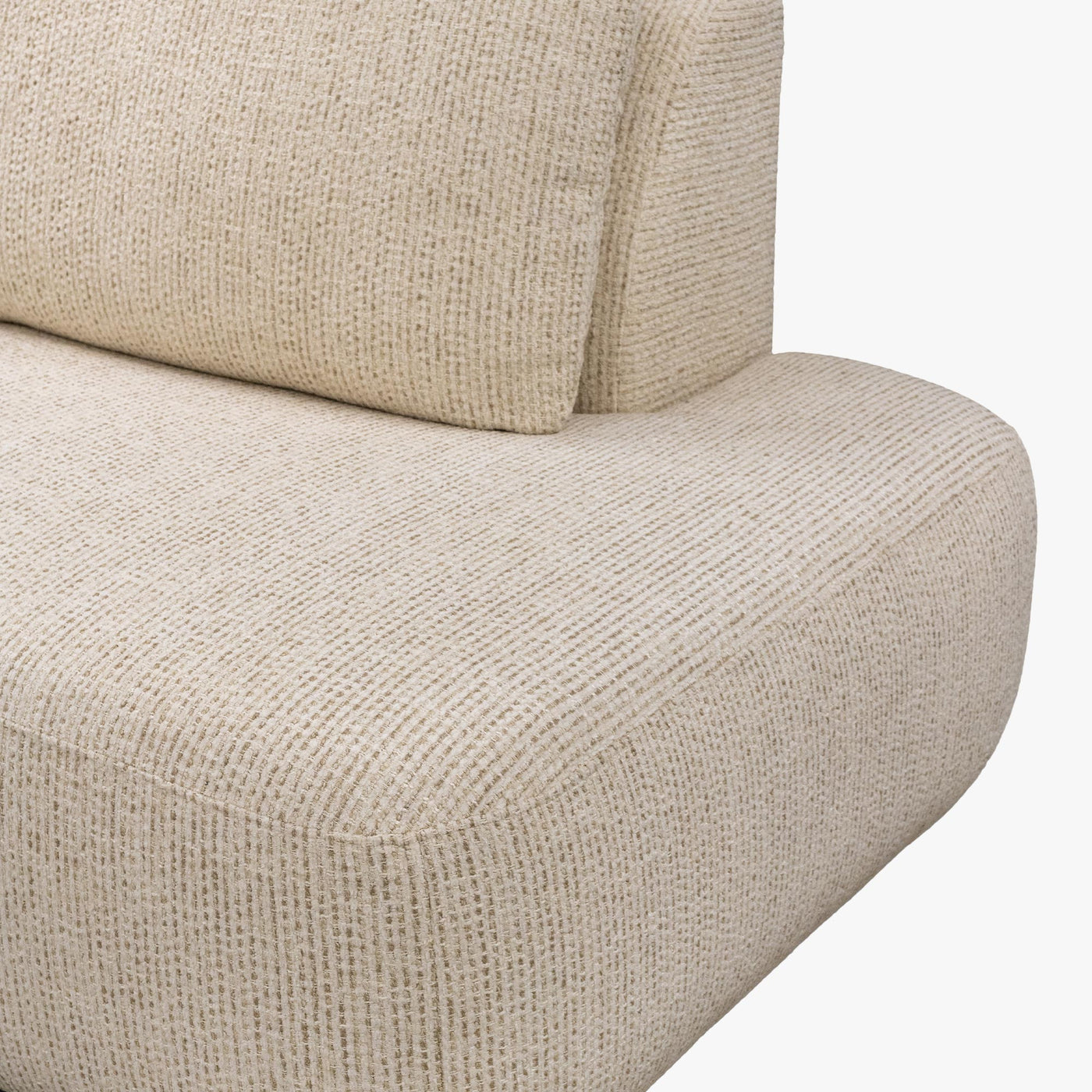 LINDA Canapé d'angle en tissu beige - Angle droit