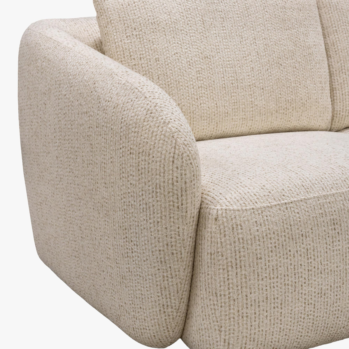 LINDA Canapé d'angle en tissu beige - Angle droit