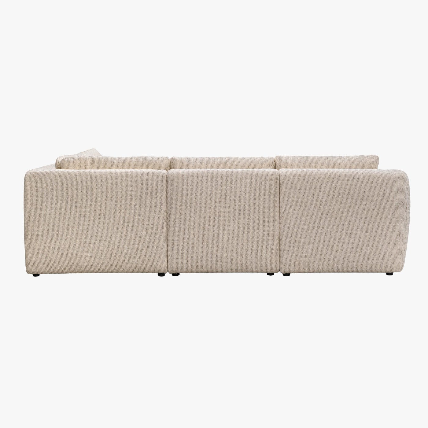 LINDA Canapé d'angle en tissu beige - Angle droit
