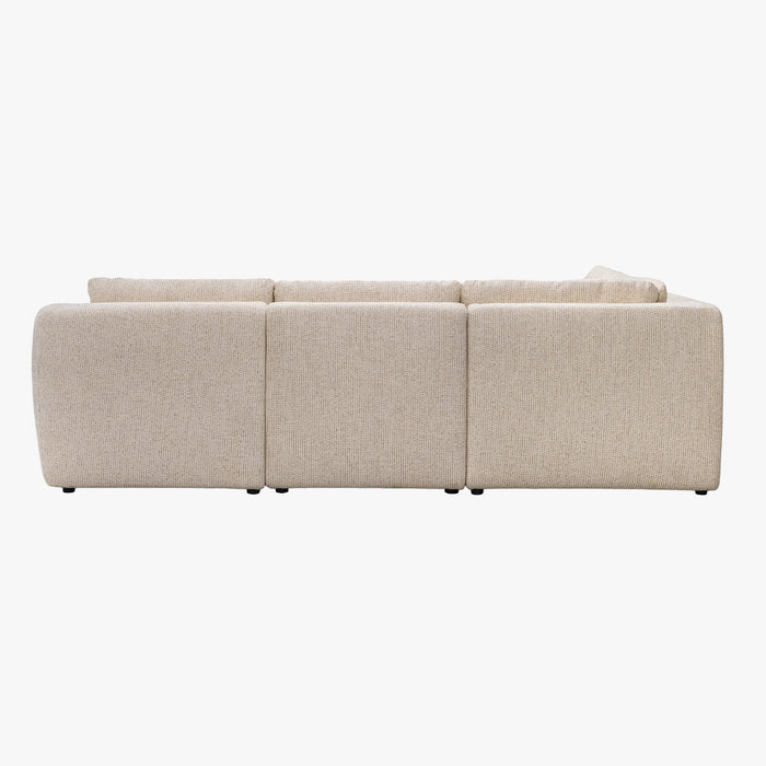 LINDA Canapé d'angle en tissu beige - Angle gauche
