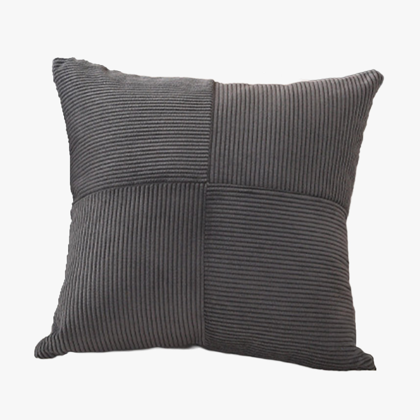 ISYS Coussin carré en tissu côtelé gris 45x45 cm