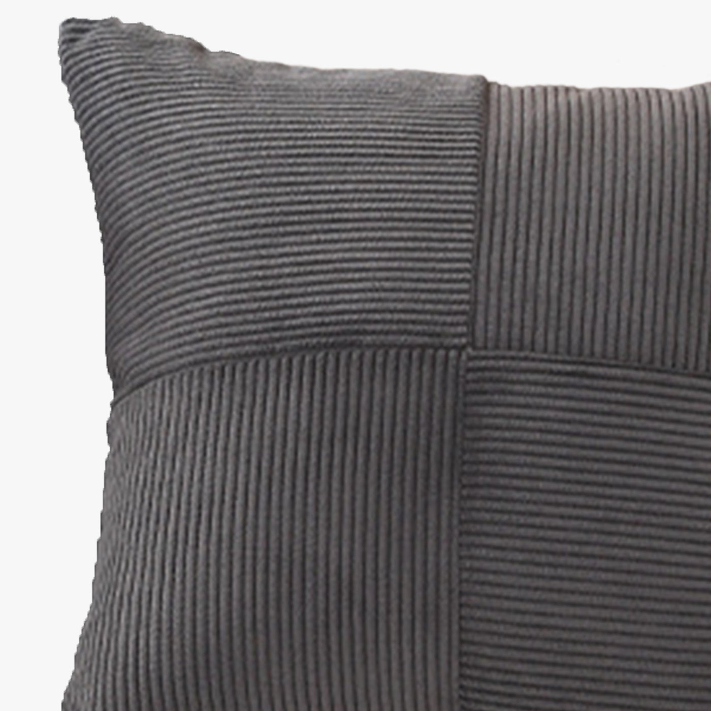 ISYS Coussin carré en tissu côtelé gris 45x45 cm