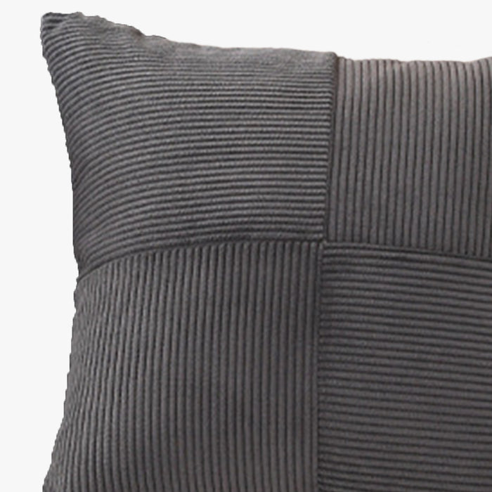 ISYS Coussin carré en tissu côtelé gris 45x45 cm