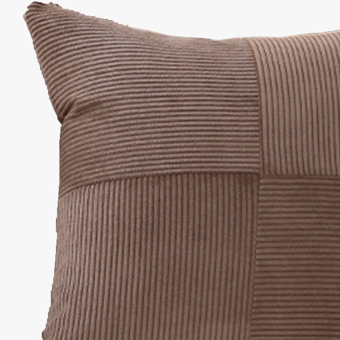 ISYS Coussin carré en tissu côtelé marron 45x45 cm