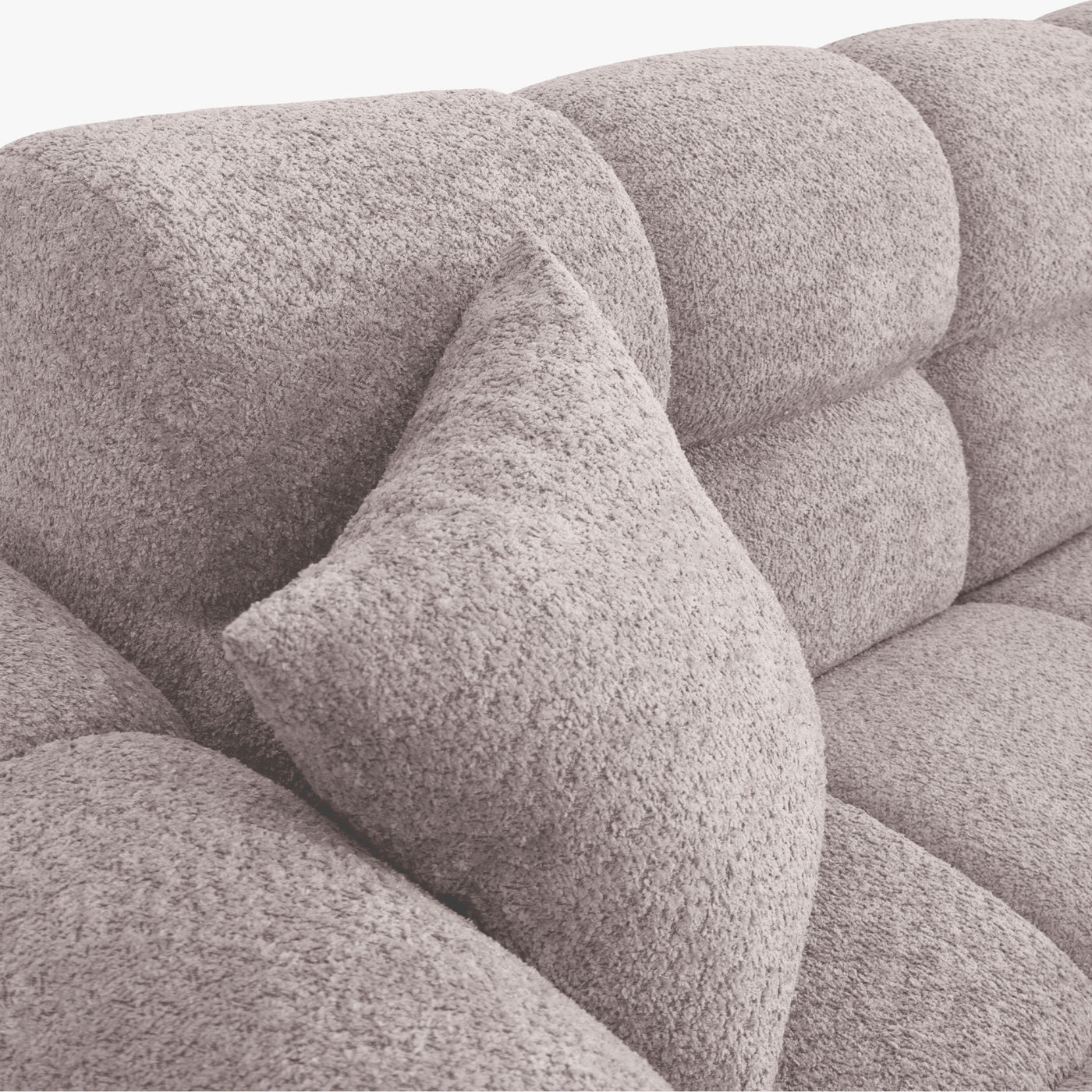 CARMELA Canapé 3 places en tissu bouclette beige