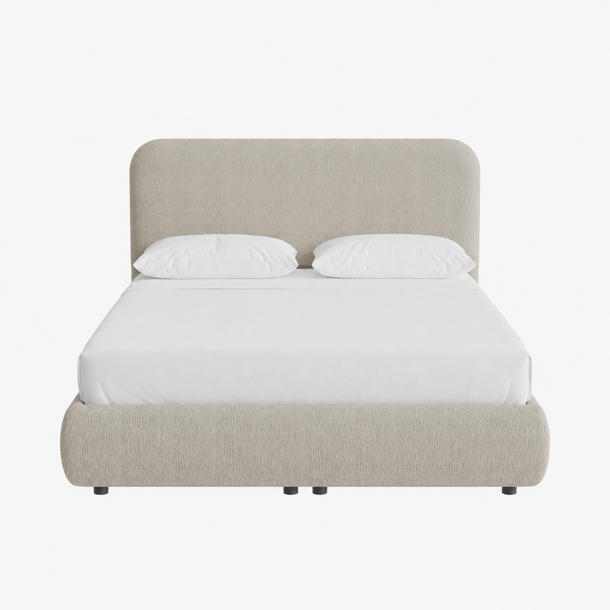 LINE Lit double en tissu beige avec coffre 160x200 cm