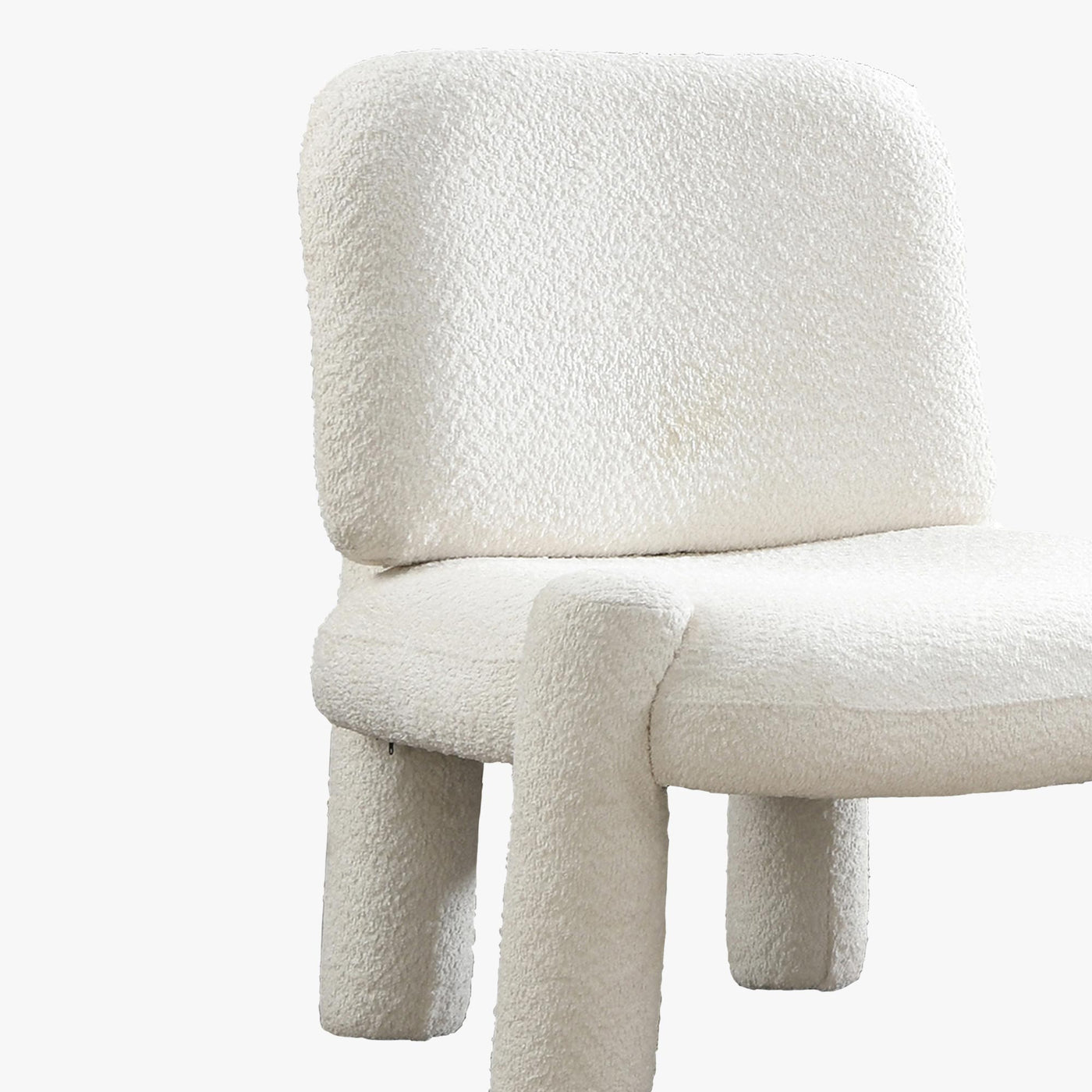 DANITA Fauteuil design effet peau de mouton blanc écru