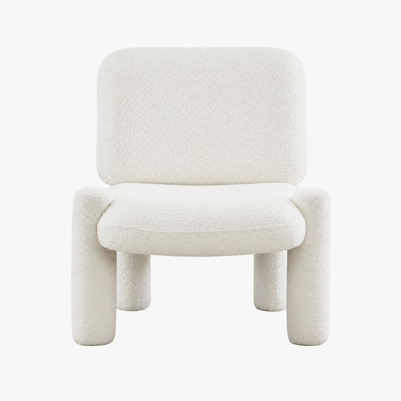 DANITA Fauteuil design effet peau de mouton blanc écru