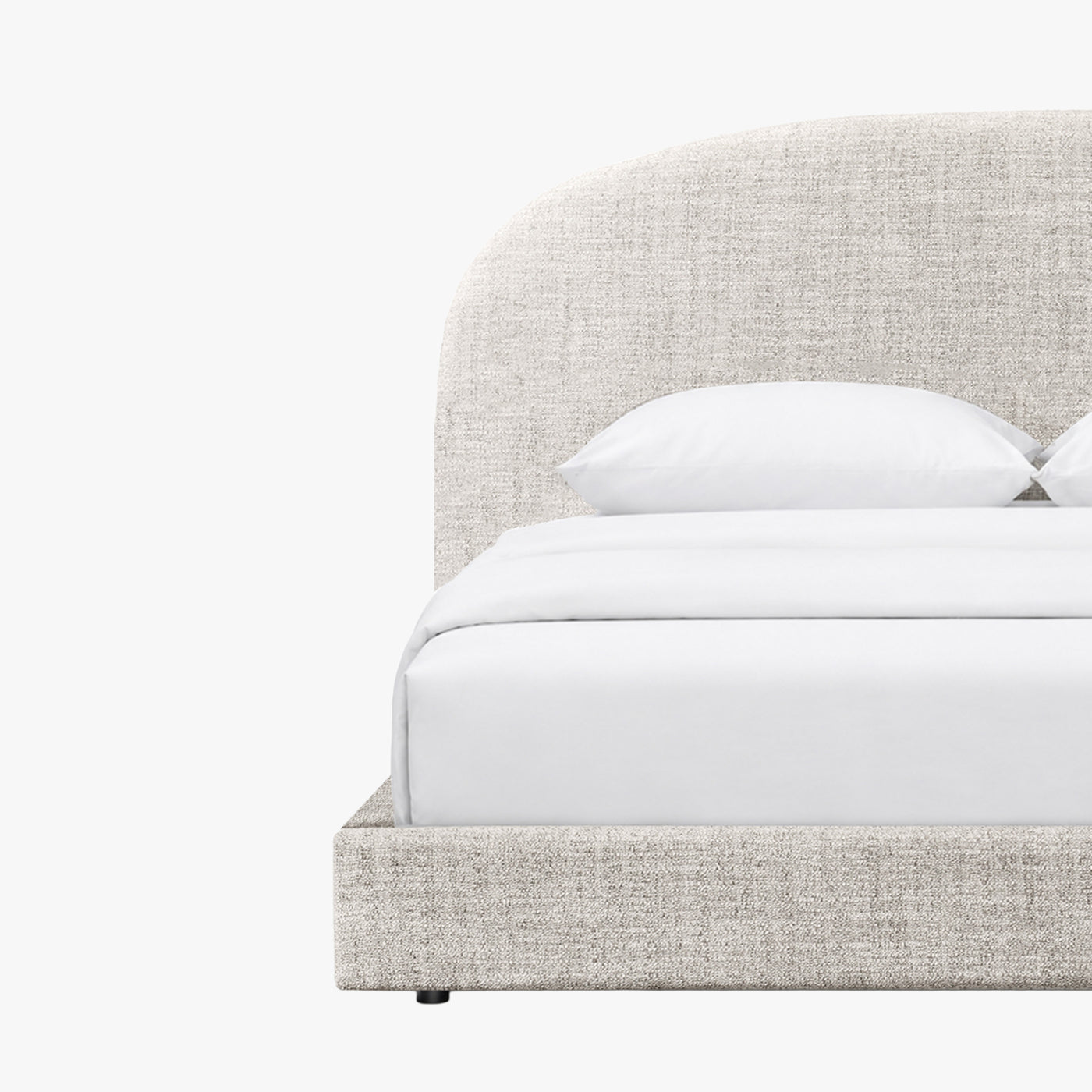 RANIA Lit double en tissu beige 180x200 cm