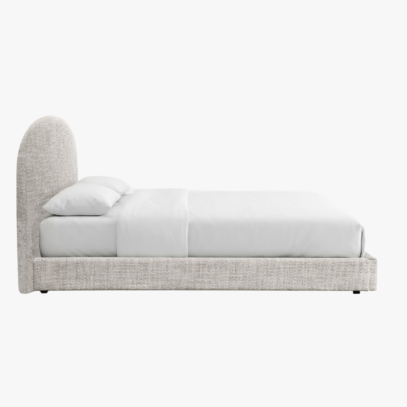 RANIA Lit double en tissu beige 160x200 cm