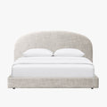 RANIA Lit double en tissu beige 180x200 cm