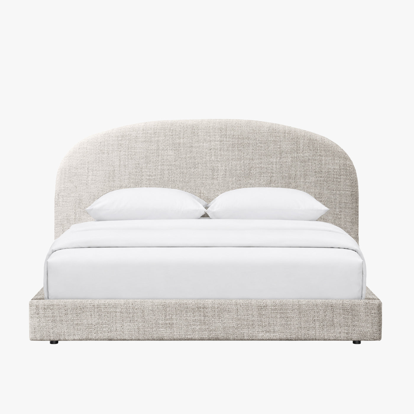 RANIA Lit double en tissu beige 180x200 cm