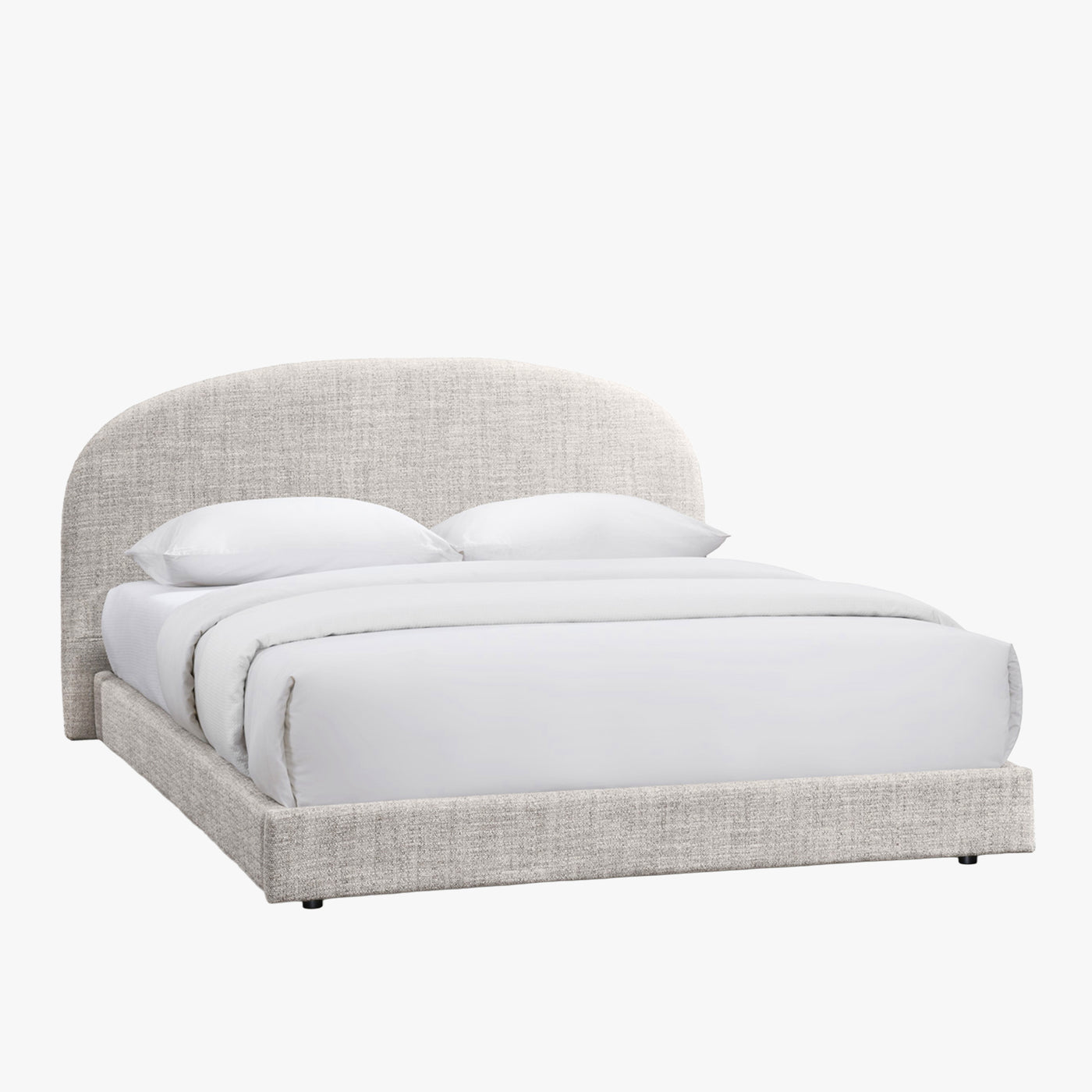 RANIA Lit double en tissu beige 160x200 cm