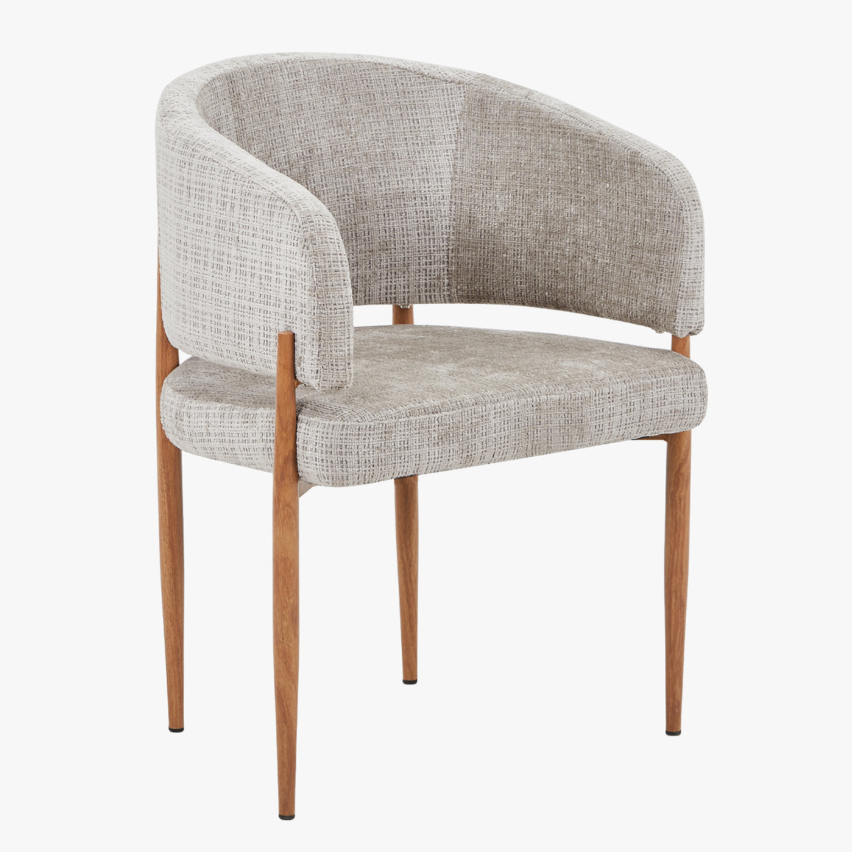 RUMA Lot de 2 chaises en tissu beige foncé pieds couleur bois clair - Chaise de repas - Mobilier Deco