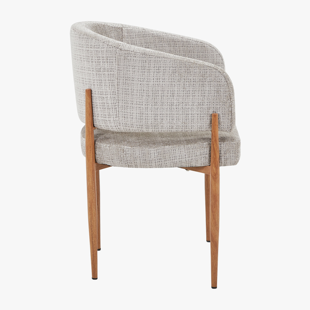 RUMA Lot de 2 chaises en tissu beige foncé pieds couleur bois clair - Chaise de repas - Mobilier Deco