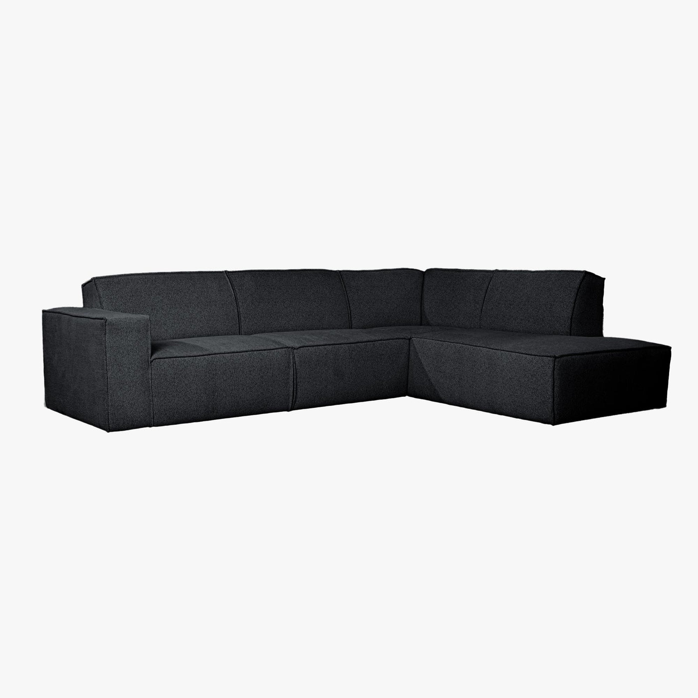 ELIA Canapé d’angle en tissu gris anthracite - Angle droit