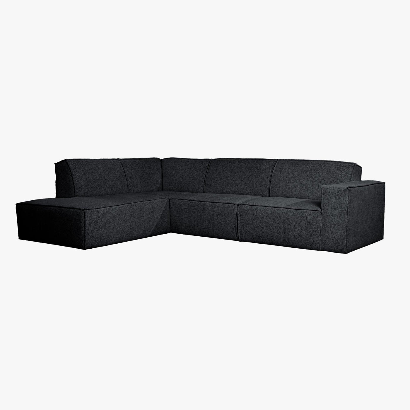 ELIA Canapé d’angle en tissu gris anthracite - Angle gauche