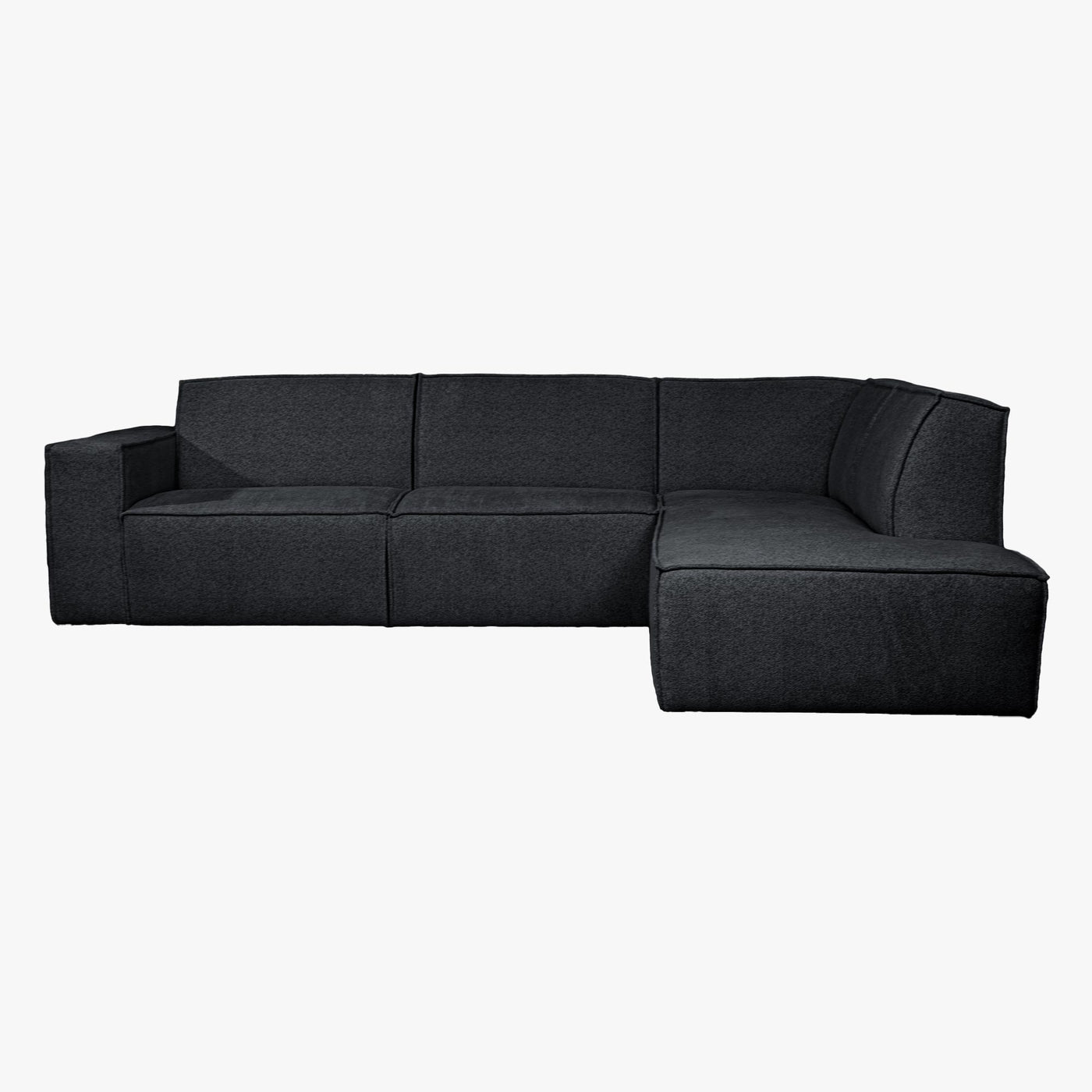 ELIA Canapé d’angle en tissu gris anthracite - Angle droit
