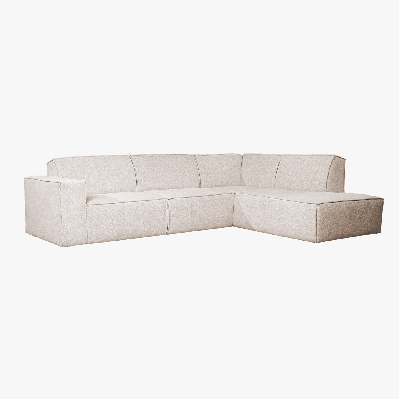 ELIA Canapé d'angle en tissu beige - Angle droit