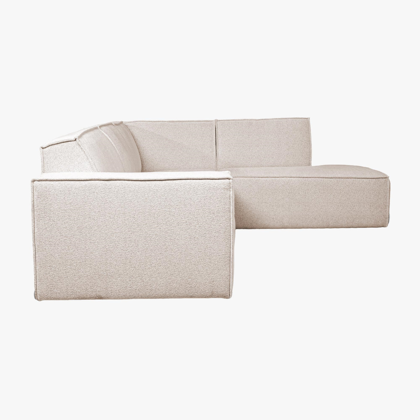 ELIA Canapé d'angle en tissu beige - Angle droit