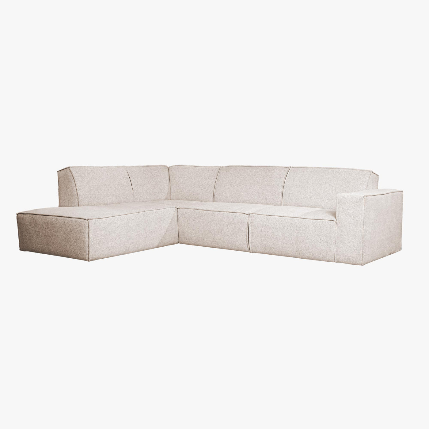 ELIA Canapé d'angle en tissu beige - Angle gauche