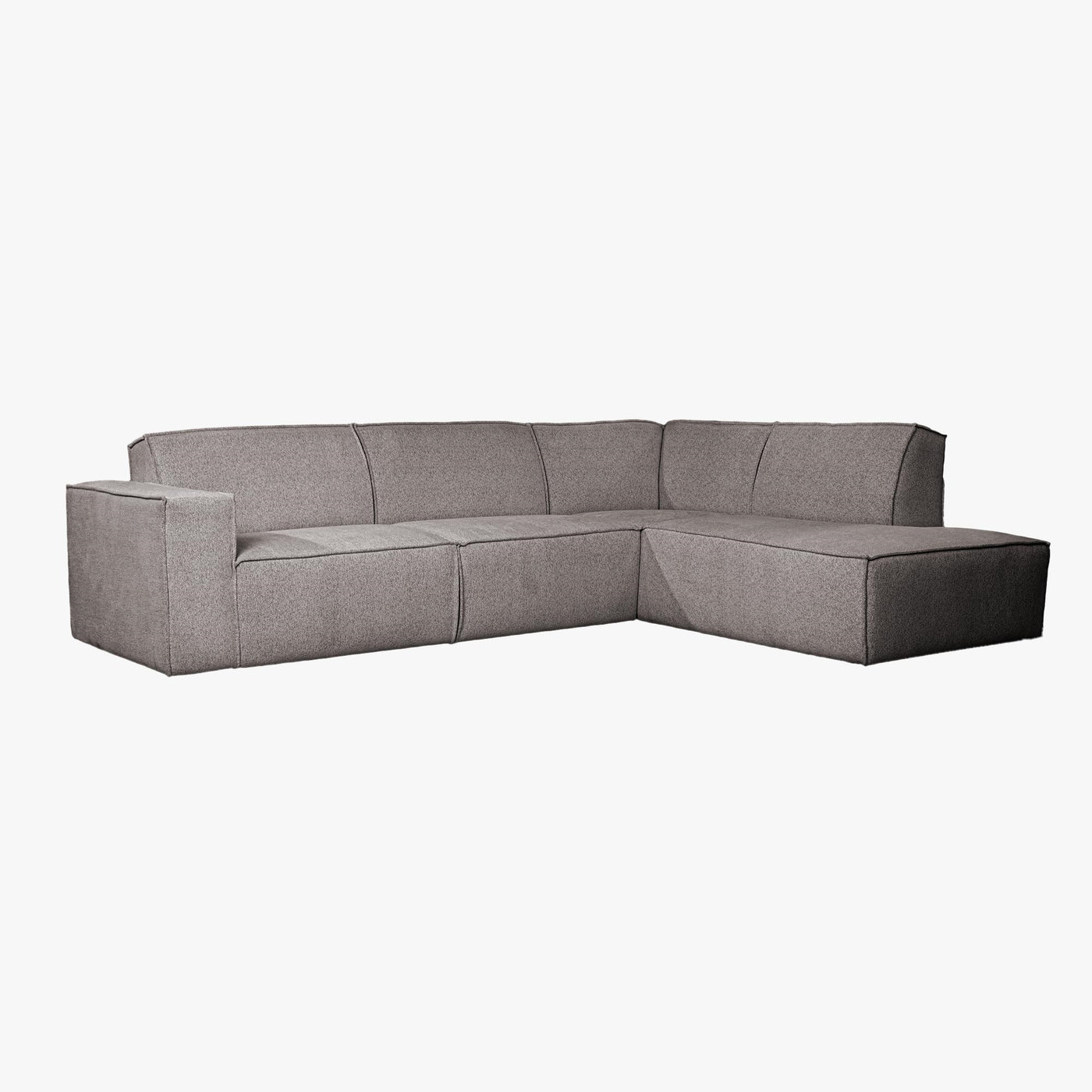 ELIA Canapé d'angle en tissu gris- Angle droit