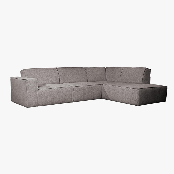 ELIA Canapé d'angle en tissu gris- Angle droit