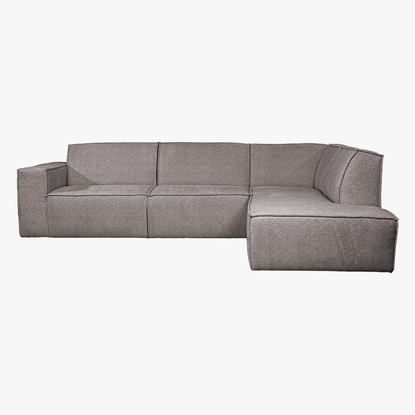 ELIA Canapé d'angle en tissu gris- Angle droit