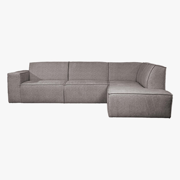 ELIA Canapé d'angle en tissu gris- Angle droit