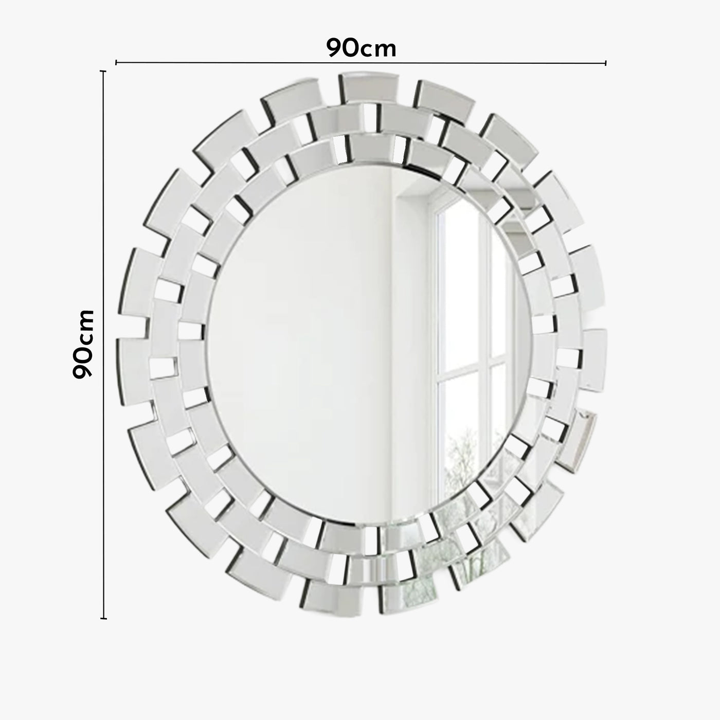 NARA Miroir mural rond design 90 cm