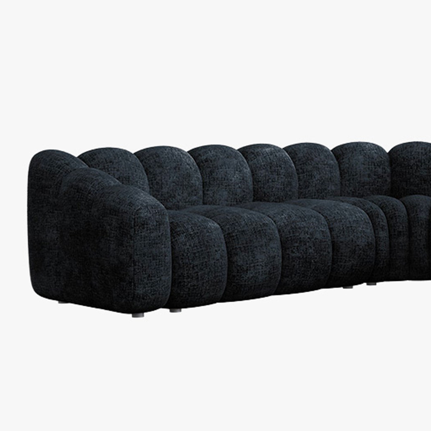 GABY XL Canapé d'angle réversible en tissu noir