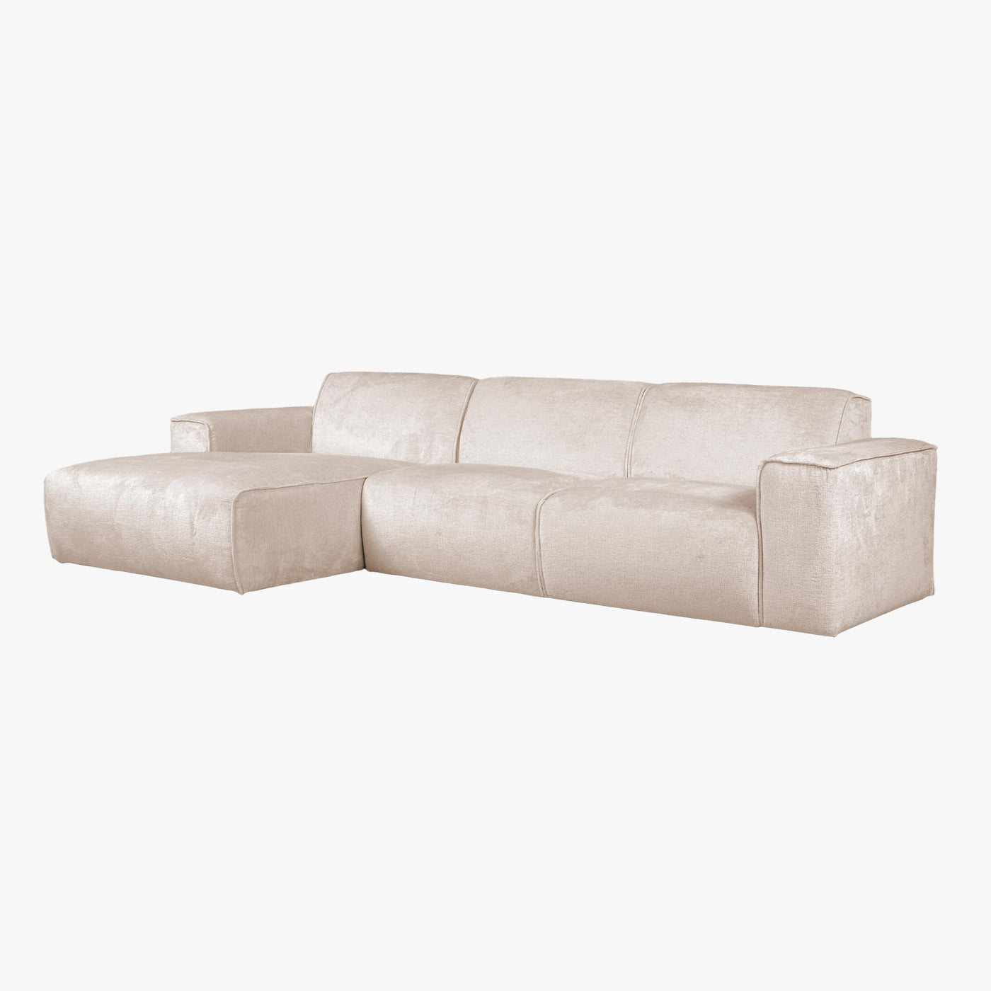 GIULIA Canapé d'angle en tissu beige - Angle gauche