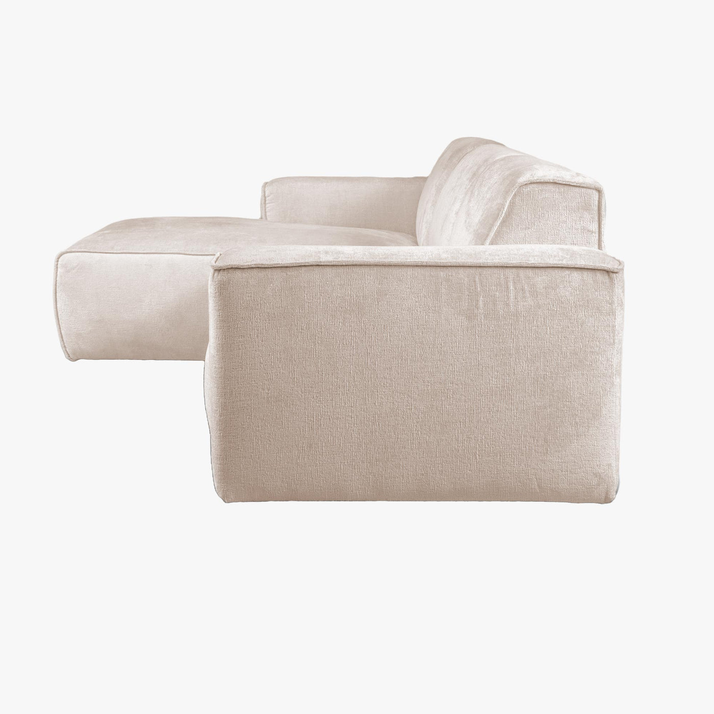 GIULIA Canapé d'angle en tissu beige - Angle gauche