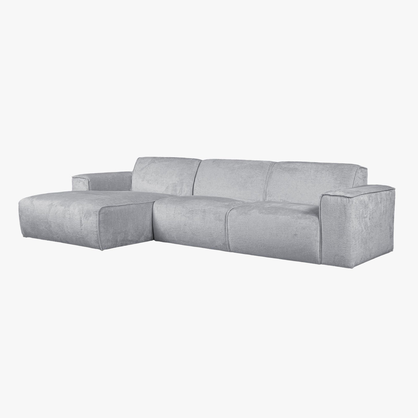 GIULIA Canapé d'angle en tissu gris - Angle gauche