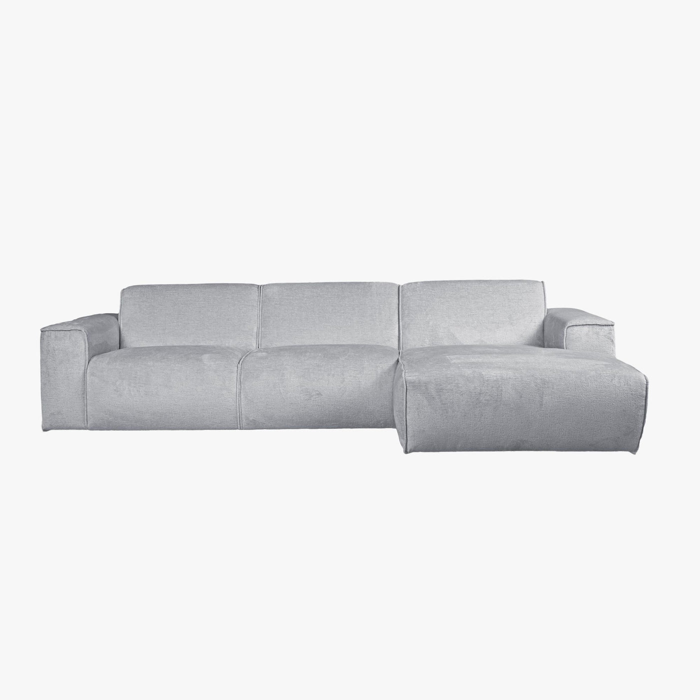 GIULIA Canapé d'angle en tissu gris - Angle droit