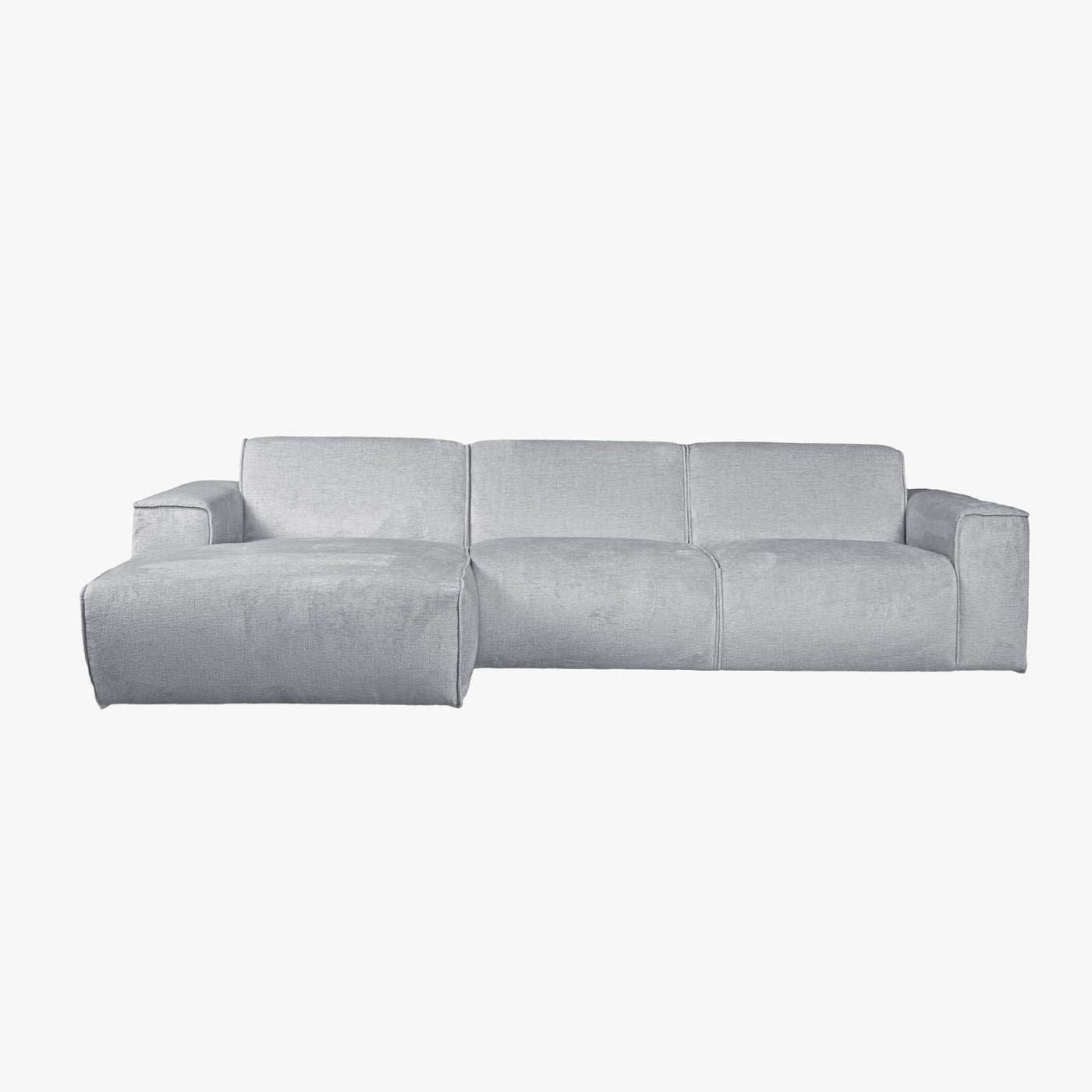 GIULIA Canapé d'angle en tissu gris - Angle gauche