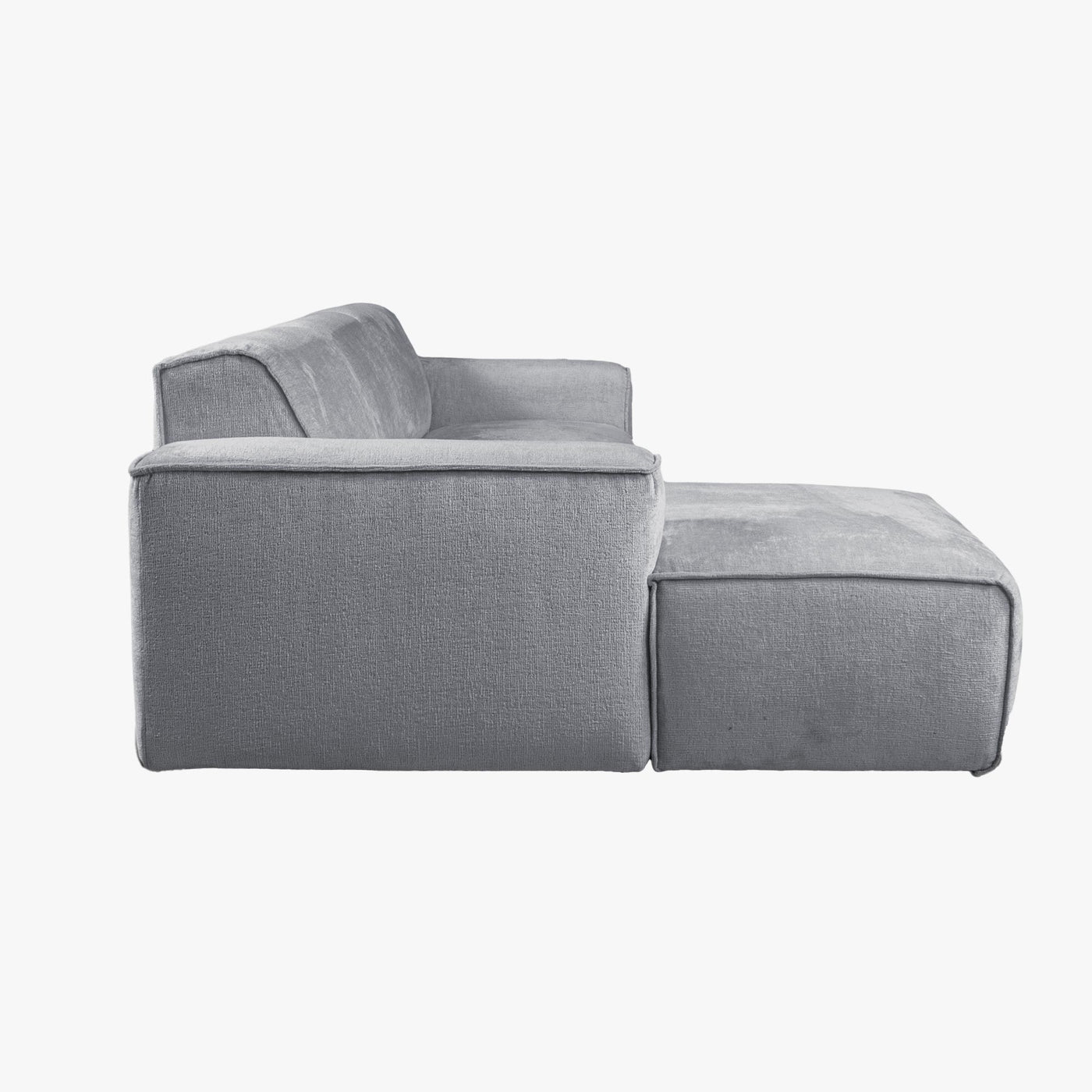 GIULIA Canapé d'angle en tissu gris - Angle gauche