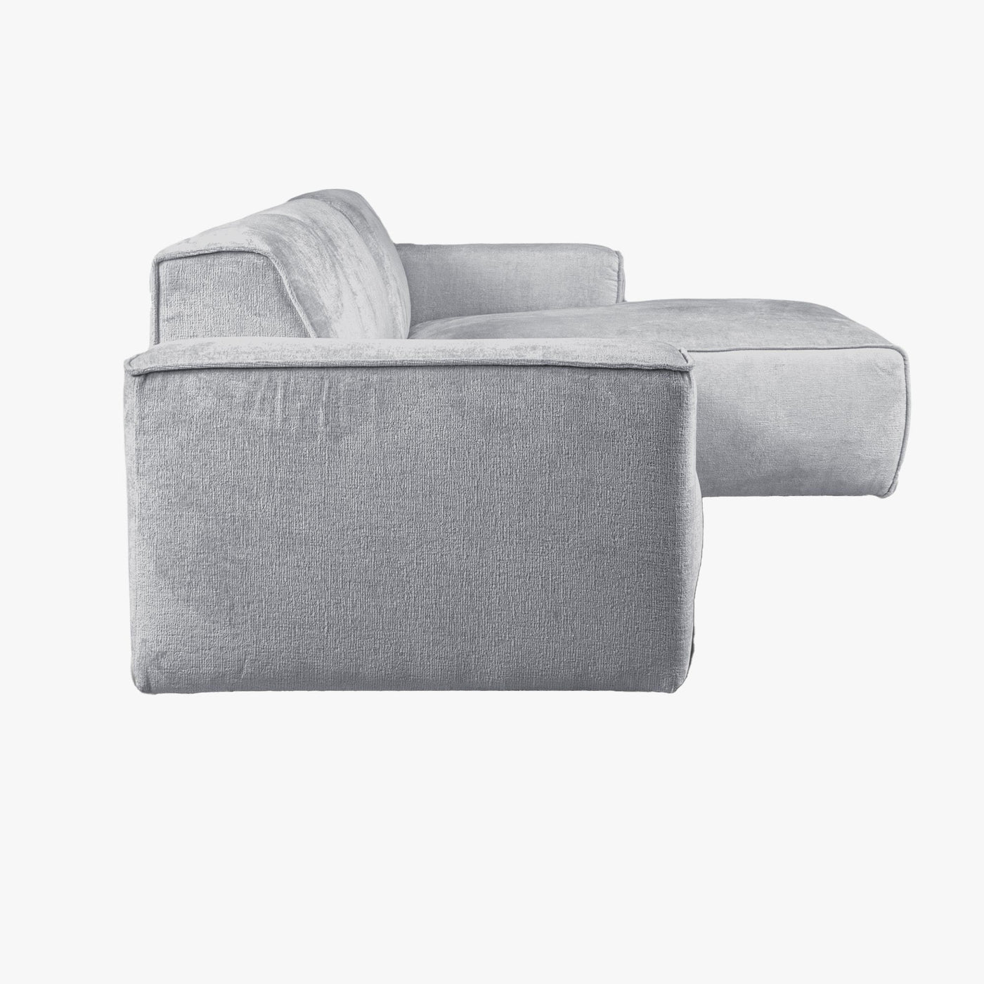 GIULIA Canapé d'angle en tissu gris - Angle droit