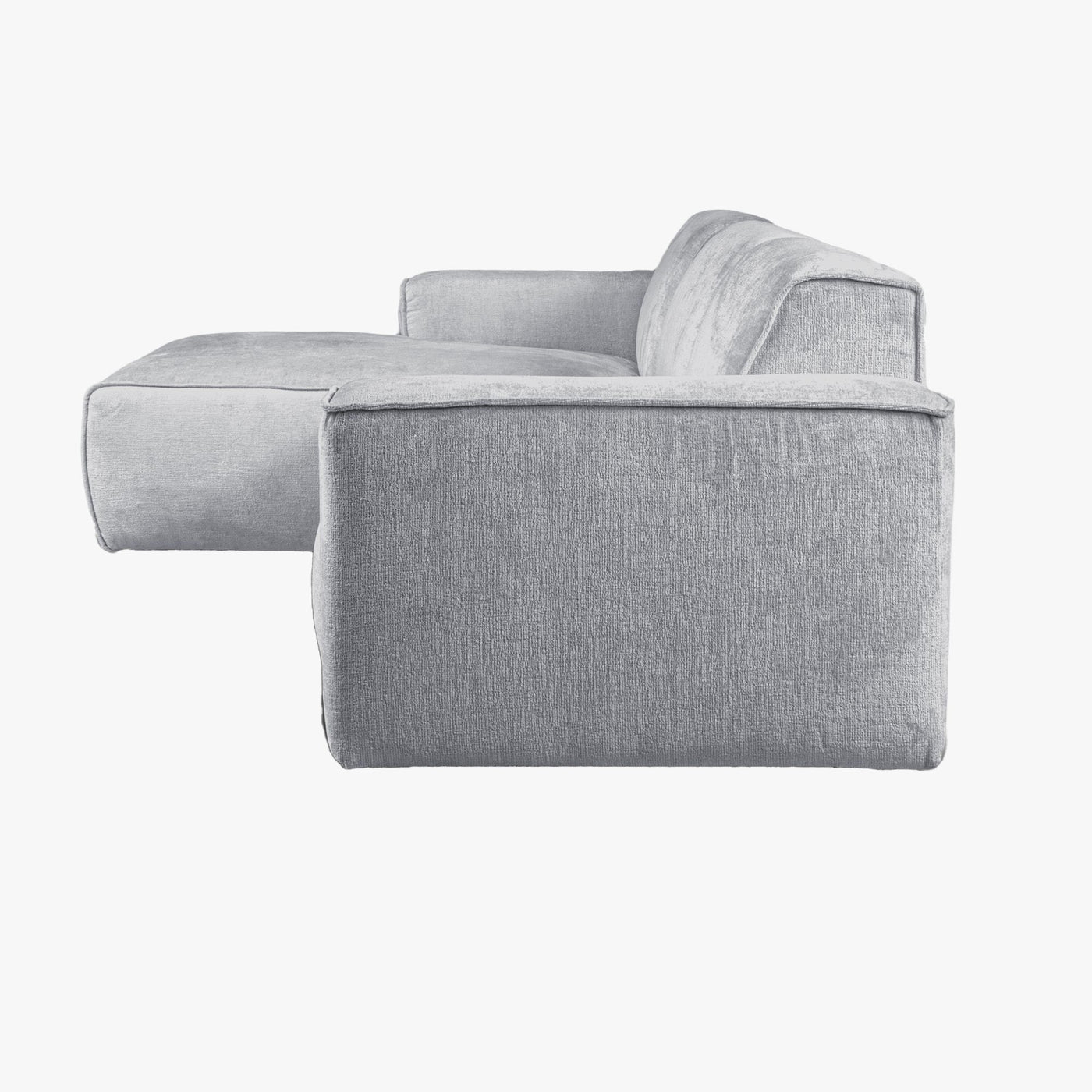 GIULIA Canapé d'angle en tissu gris - Angle gauche