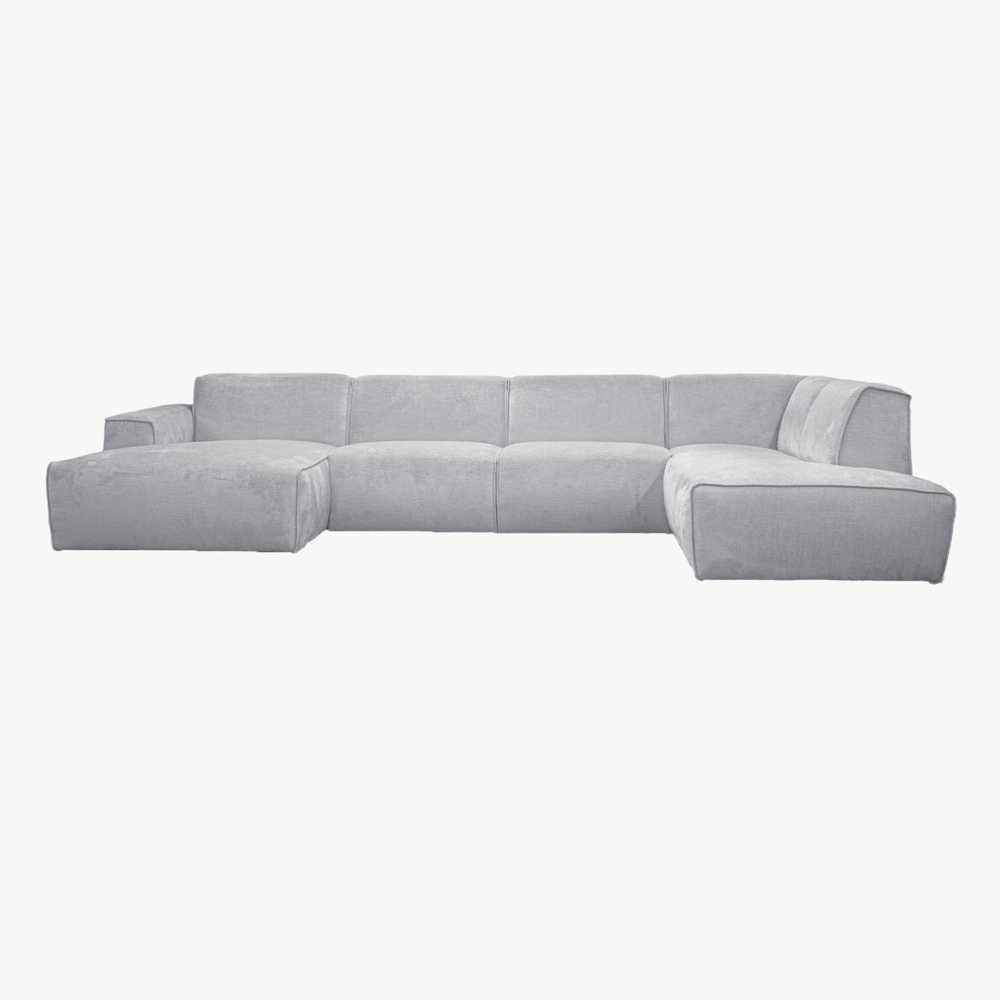 GIULIA Canapé panoramique en tissu gris - Angle droit